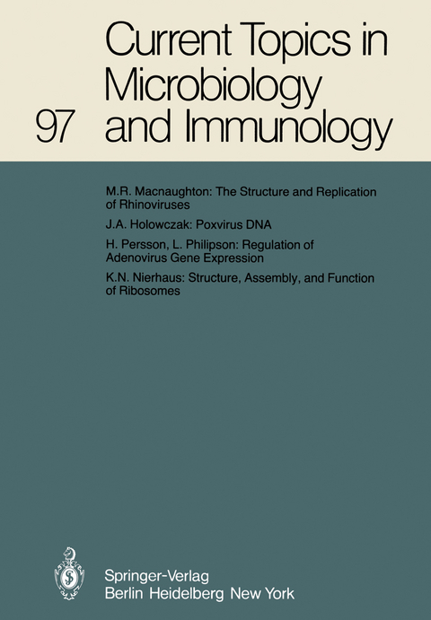 Current Topics in Microbiology and Immunology - W. Henle, P. H. Hofschneider, H. Koprowski, F. Melchers, R. Rott, H. G. Schweiger, P. K. Vogt