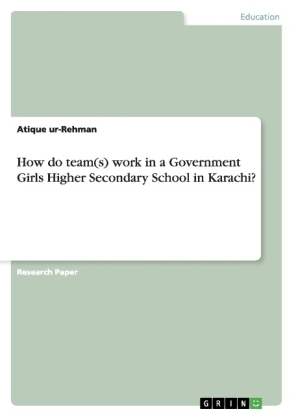 How do team(s) work in a Government Girls Higher Secondary School in Karachi? - Atique ur-Rehman