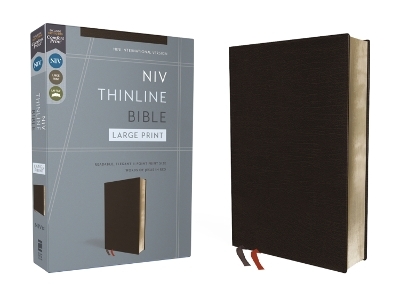 NIV, Thinline Bible, Large Print, Bonded Leather, Black, Red Letter, Comfort Print -  Zondervan