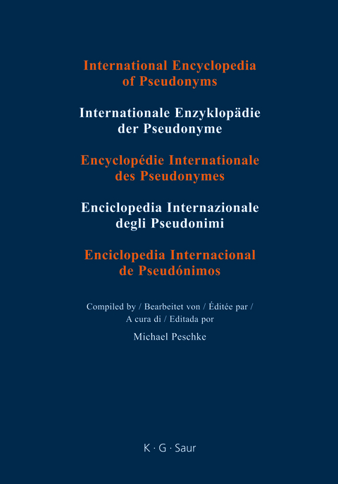 International Encyclopedia of Pseudonyms. Real Names / Dibattista – Gosiorovský - Michael Peschke