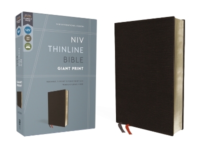 NIV, Thinline Bible, Giant Print, Bonded Leather, Black, Red Letter, Comfort Print -  Zondervan