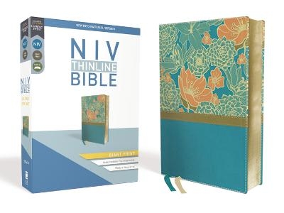 NIV, Thinline Bible, Giant Print, Leathersoft, Teal, Red Letter, Comfort Print -  Zondervan