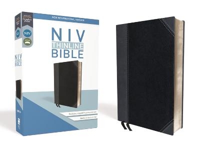 NIV, Thinline Bible, Leathersoft, Black/Gray, Red Letter, Comfort Print -  Zondervan