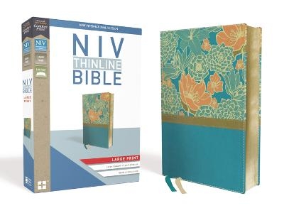 NIV, Thinline Bible, Large Print, Leathersoft, Teal, Red Letter, Comfort Print -  Zondervan