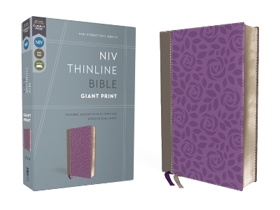 NIV, Thinline Bible, Giant Print, Leathersoft, Gray/Purple, Red Letter, Comfort Print -  Zondervan