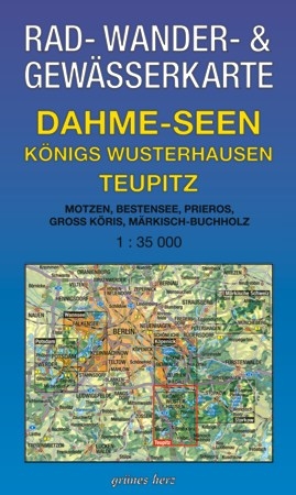 Rad-, Wander- und Gewässerkarte Dahme-Seen: Königs Wusterhausen, Teupitz - 