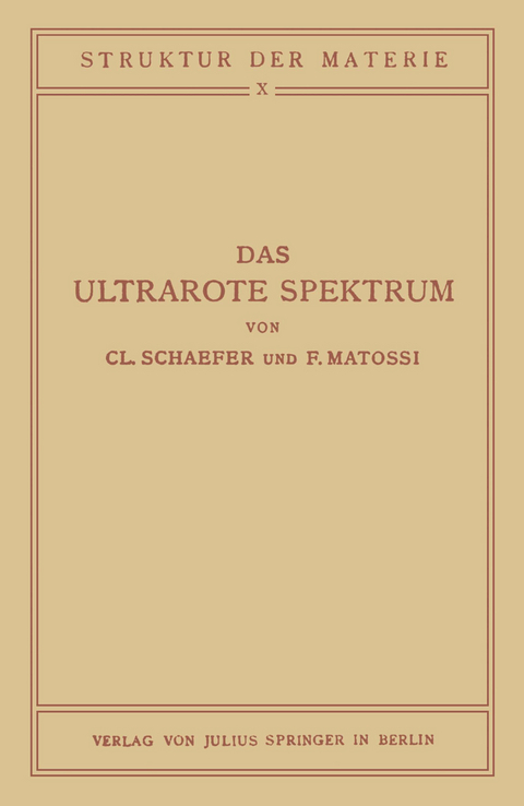 Das Ultrarote Spektrum - NA Schaefer, NA Matossi