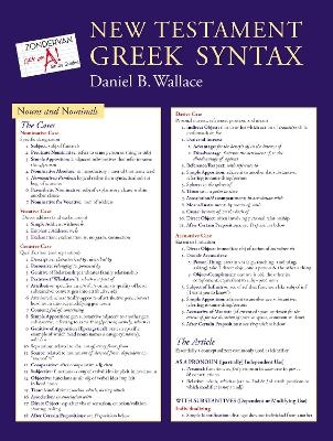 New Testament Greek Syntax Laminated Sheet - Daniel B. Wallace