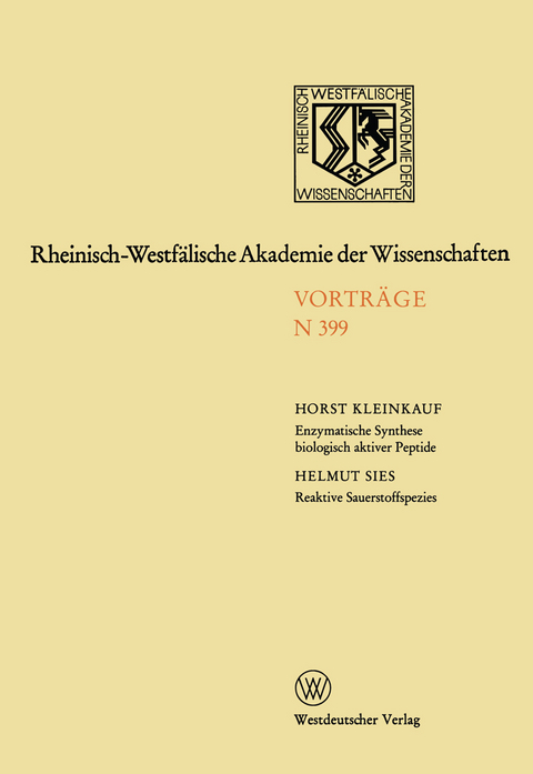 Enzymatische Synthese biologisch aktiver Antibiotikapeptide und immunologisch suppressiver Cyclosporinderivate. Reaktive Sauerstoffspezies: Prooxidantien und Antioxidantien in Biologie und Medizin - Horst Kleinkauf