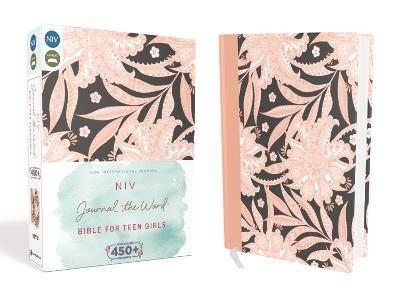 NIV, Journal the Word Bible for Teen Girls, Hardcover, Pink Floral, Red Letter -  Zondervan