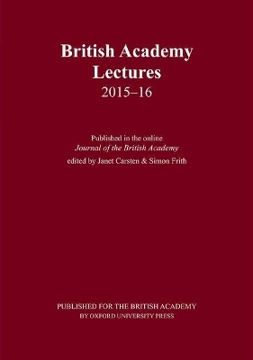 British Academy Lectures, 2015-16 - 