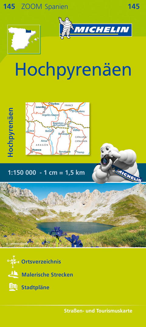 Michelin Karte Hochpyrenäen. Pyrénées Centrales. Béarn, Bigorre, Aragon