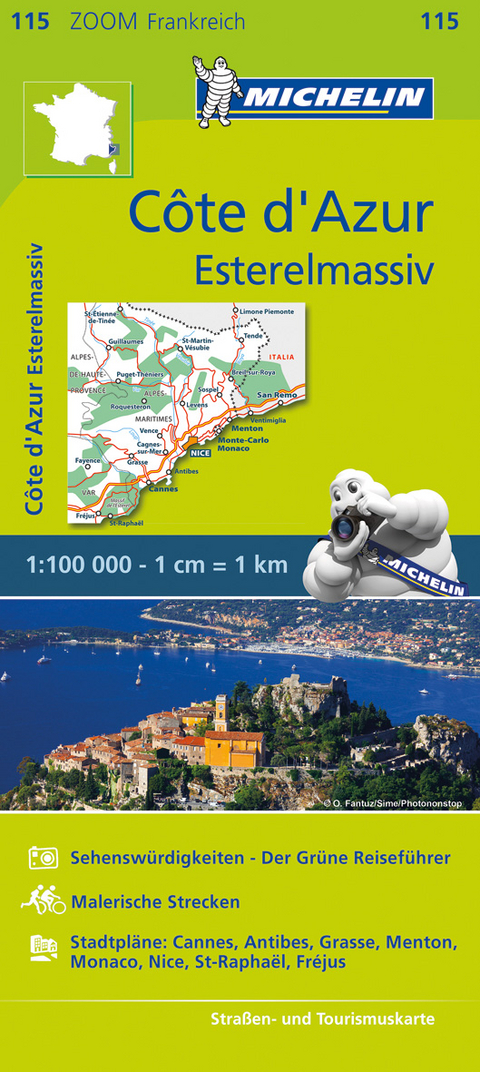 Michelin Karte Côte d'Azur - Esterelmassiv. Cote d' Azur, Massif de l' Esterel