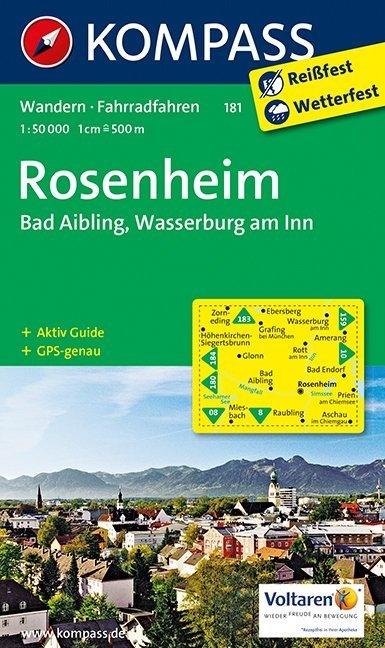 KOMPASS Wanderkarte Rosenheim - Bad Aibling - Wasserburg am Inn - 