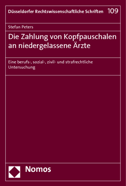 Die Zahlung von Kopfpauschalen an niedergelassene Ärzte - Stefan Peters