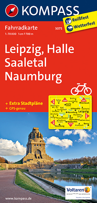 KOMPASS Fahrradkarte Leipzig - Halle - Saaletal - Naumburg - 