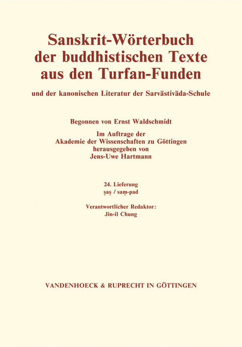 Sanskrit-Wörterbuch der buddhistischen Texte aus den Turfan-Funden. Lieferung 24 - 