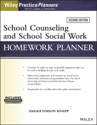 School Counseling and Social Work Homework Planner (W/ Download) - Sarah Edison Knapp, David J. Berghuis