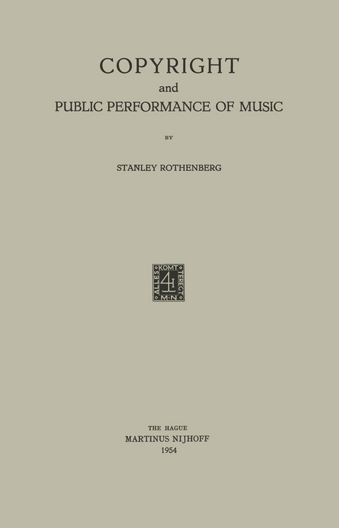 Copyright and Public Performance of Music - Stanley Rothenberg