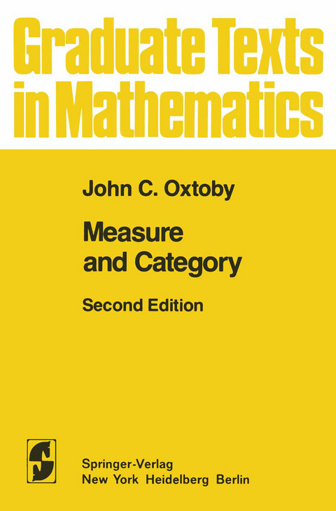Measure and Category - John C. Oxtoby