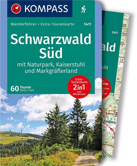 KOMPASS Wanderführer Schwarzwald Süd mit Naturpark, Kaiserstuhl und Markgräflerland - Walter Theil