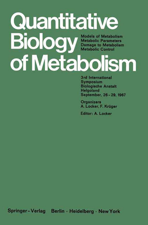 Quantitative Biology of Metabolism - 