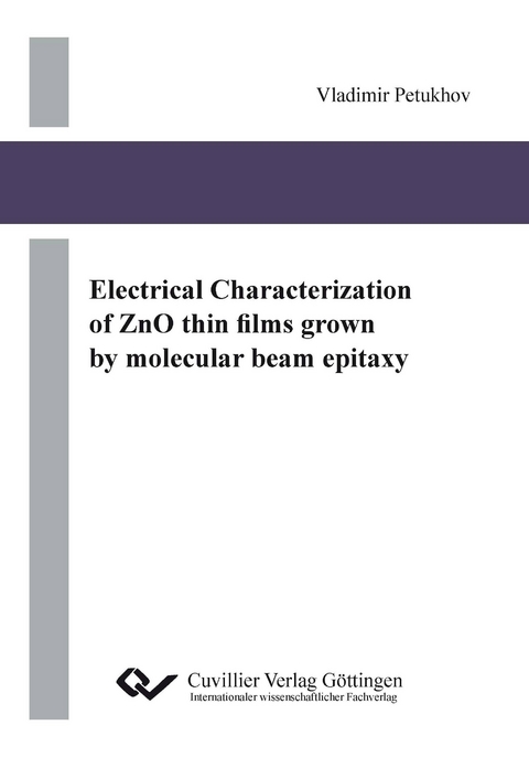 Electrical Characterization of ZnO thin films grown by molecular beam epitaxy - Vladimir Petukhov