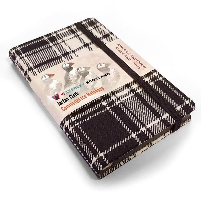 Waverley S.T. (M): Black & White Pocket Genuine Tartan Cloth Commonplace Notebook