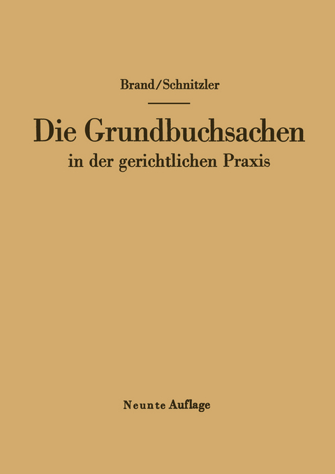 Die Grundbuchsachen in der gerichtlichen Praxis - Arthur Brand, Leo Schnitzler