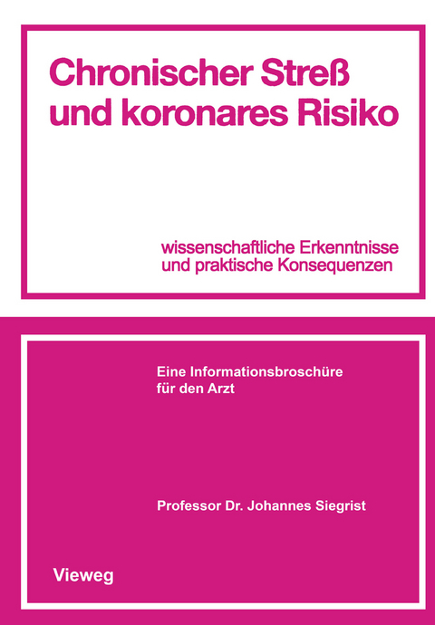 Chronischer Streß und koronares Risiko - Johannes Siegrist