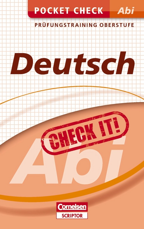 Pocket Check Abi Deutsch - Tine Schlitt, Annette Schomber