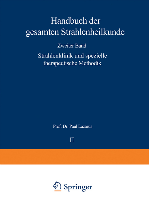 Strahlenklinik und spezielle therapeutische Methodik - Paul Lazarus