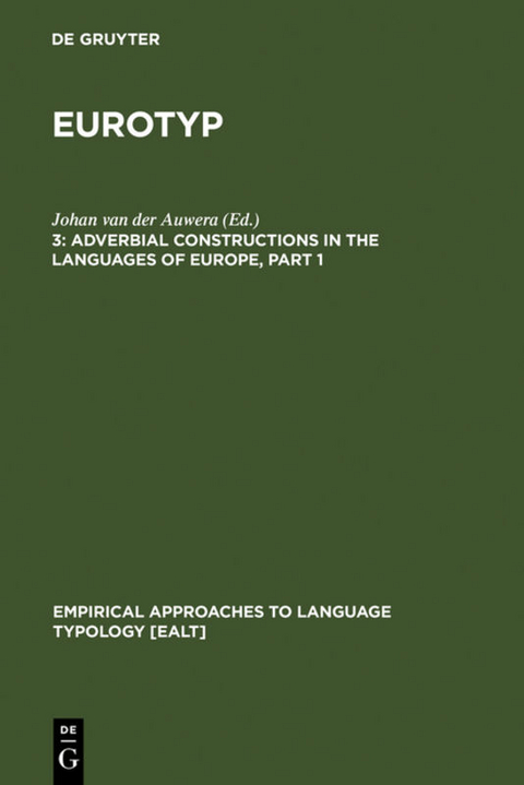 Eurotyp / Adverbial Constructions in the Languages of Europe - 