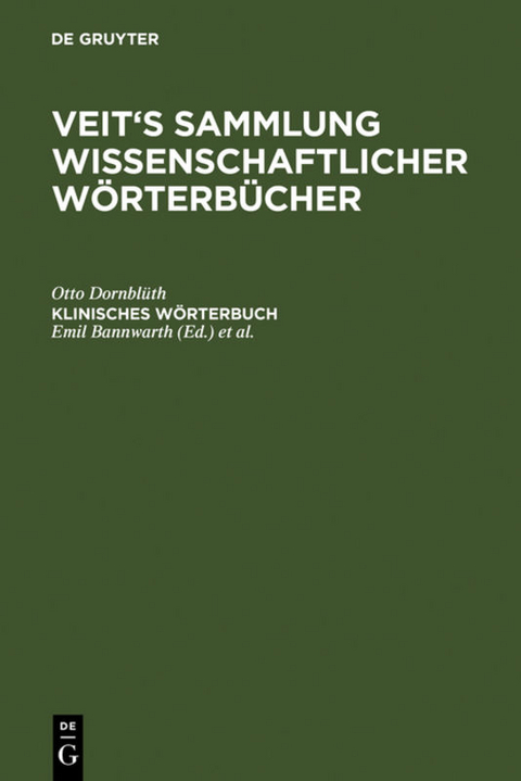 Klinisches Wörterbuch - Otto Dornblüth