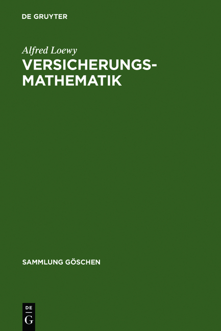 Versicherungsmathematik - Alfred Loewy