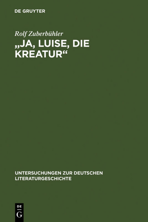 "Ja, Luise, die Kreatur" - Rolf Zuberbühler