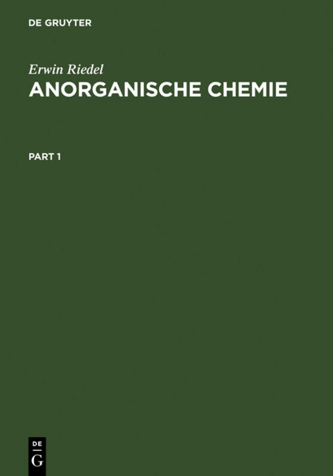Anorganische Chemie - Erwin Riedel