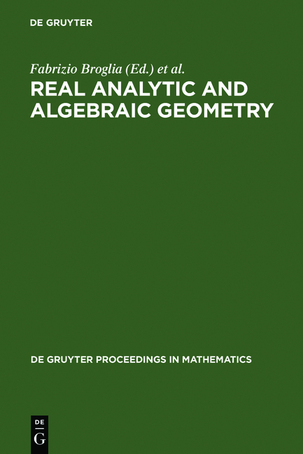 Real Analytic and Algebraic Geometry - 