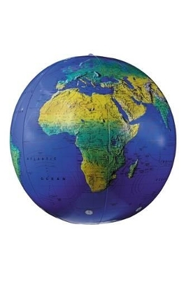 68 cm Dark Blue Topographical Inflatable Globe