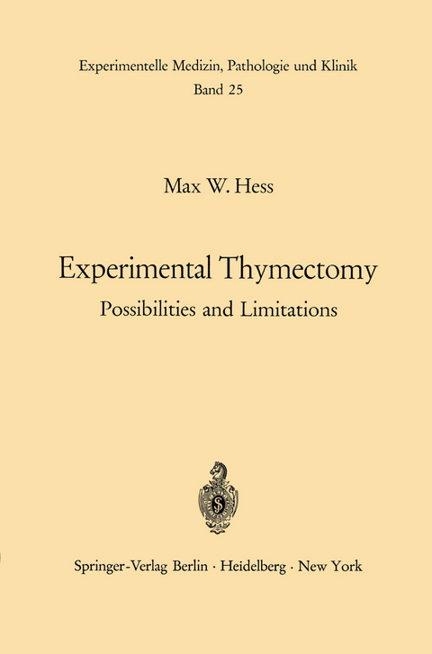 Experimental Thymectomy - M. W. Hess