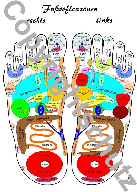Reflexzonenübersicht - Füße - Tanja Aeckersberg
