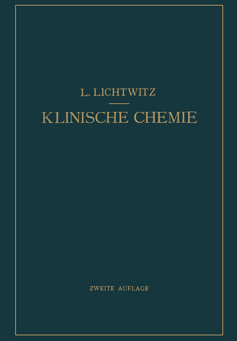 Klinische Chemie - L. Lichtwitz