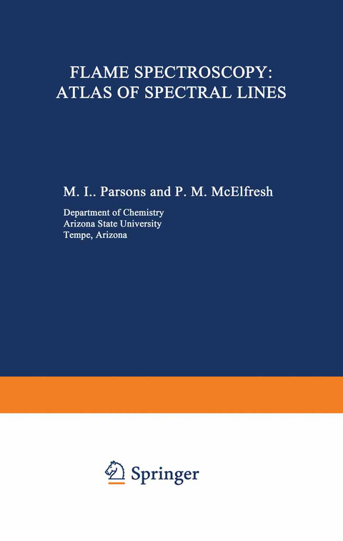 Flame Spectroscopy: Atlas of Spectral Lines - M. L. Parsons