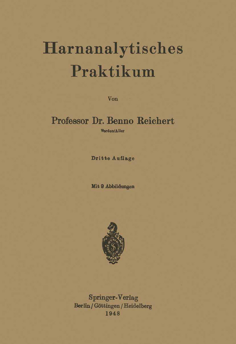 Harnanalytisches Praktikum - Benno Reichert