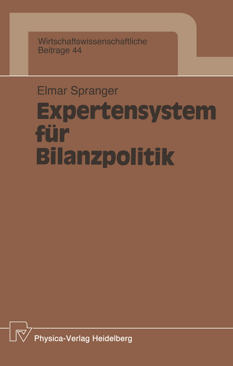 Expertensystem für Bilanzpolitik - Elmar Spranger