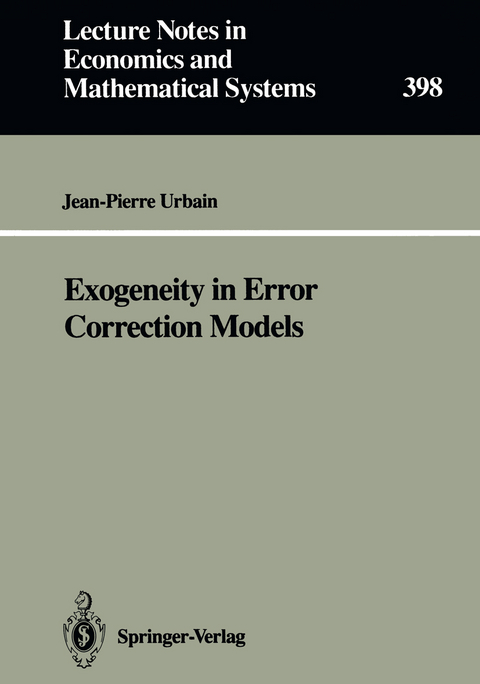 Exogeneity in Error Correction Models - Jean-Pierre Urbain