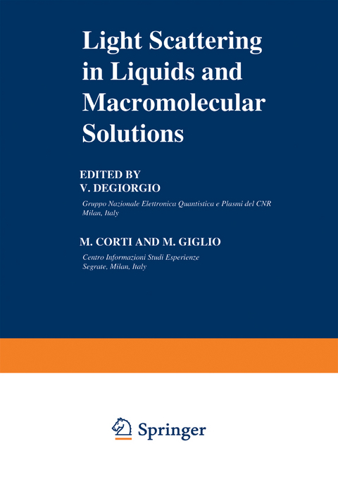 Light Scattering in Liquids and Macromolecular Solutions - 