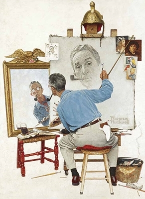 Norman Rockwell's Triple Self-Portrait Notebook - Norman Rockwell