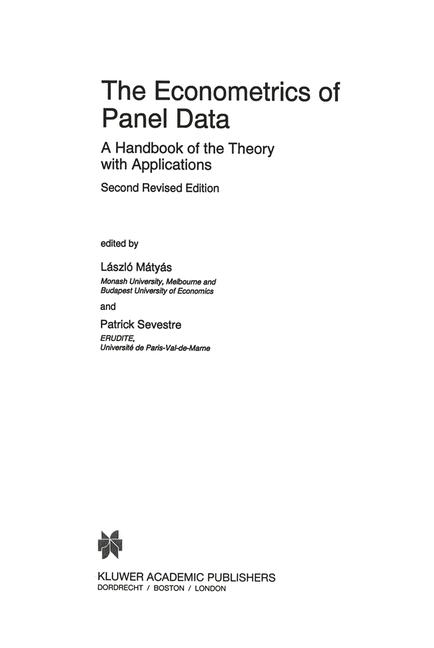 The Econometrics of Panel Data - 