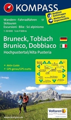 KOMPASS Wanderkarte Bruneck /Toblach /Hochpustertal - Brunico /Dobbiaco /Alta Pusteria - 